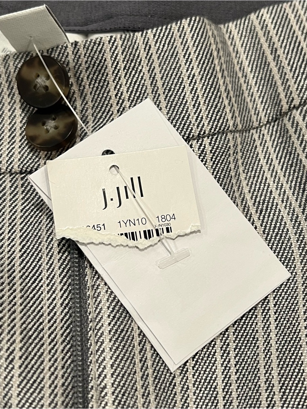 NWT $89 J.Jill Linen Stretch Wide Leg Trousers Granite Stripe 10 Mid-Rise - Picture 11 of 16